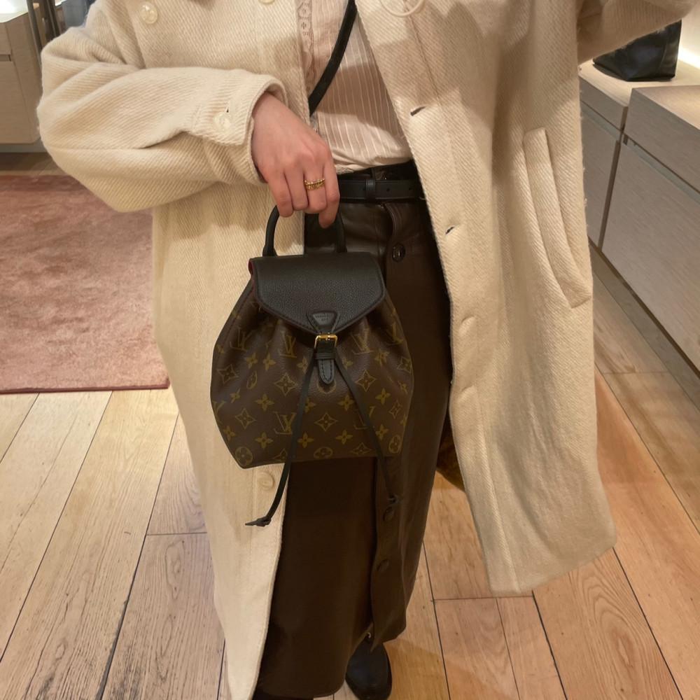 [해외] Louis Vuitton 루이비통 모노그램 몽수리 BB 캔버스 가죽 백팩 블랙 M45516