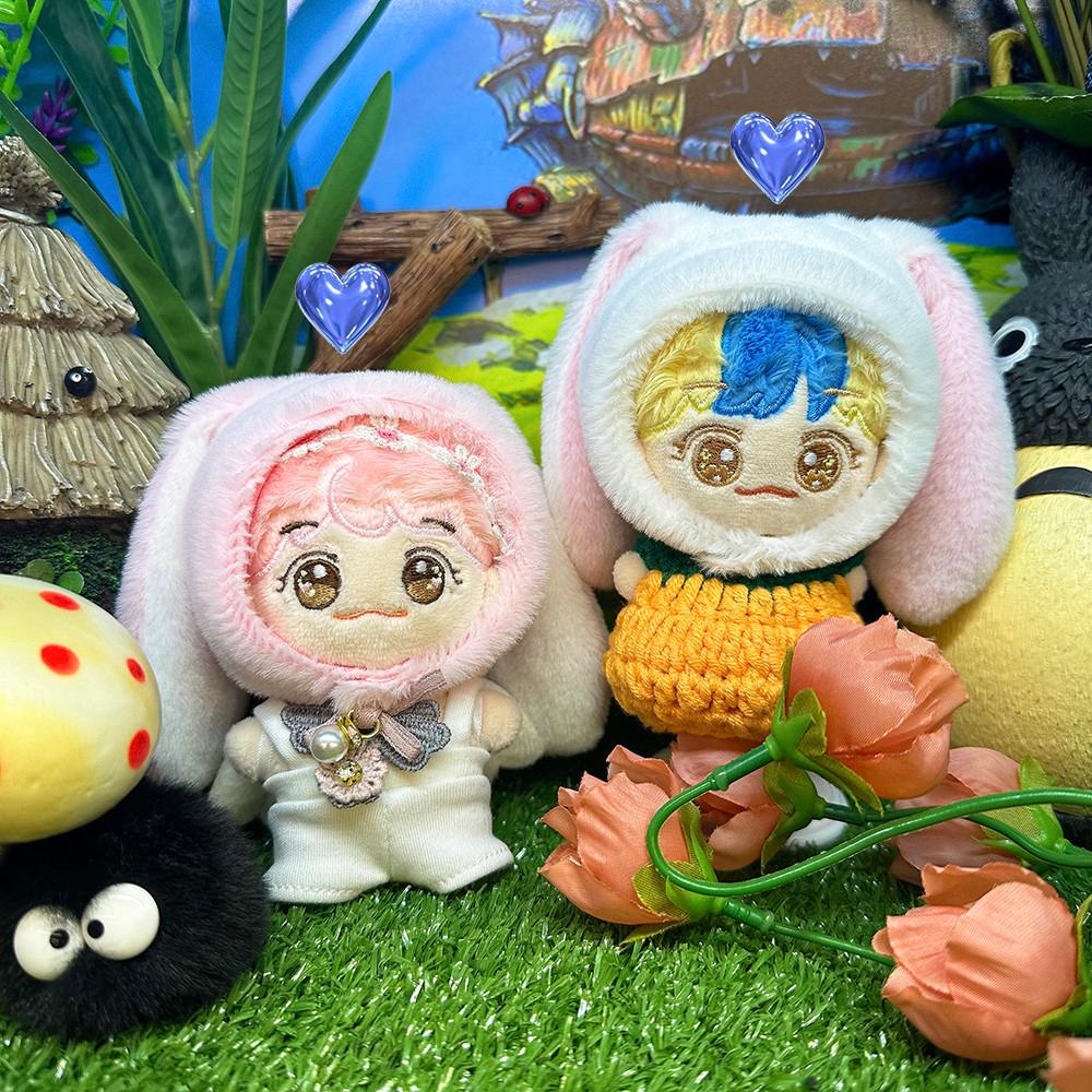[소품공장] 10cm 15cm 이어롭 토끼모자 아이돌인형옷 솜인형옷