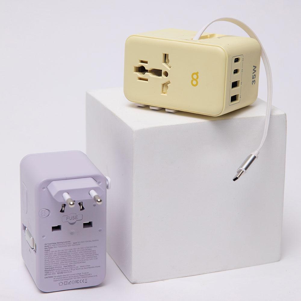 오아 오아 포켓롤 멀티 어댑터 해외 여행용 멀티탭 콘센트 휴대용 고속충전 변압기 돼지코 플러그 전세계 미국 유럽