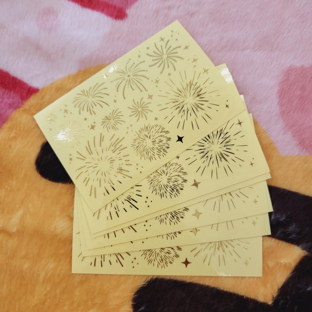 [안솝] 불꽃 금박 스티커 인스 (6매)