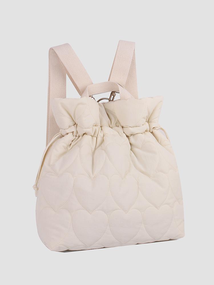 에이바이에이 하트 누빔 복조리 4way 백팩 아이보리