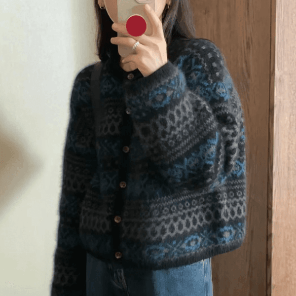 [캐주얼/코디추천] 워즈너 빈티지 패턴 니트 가디건