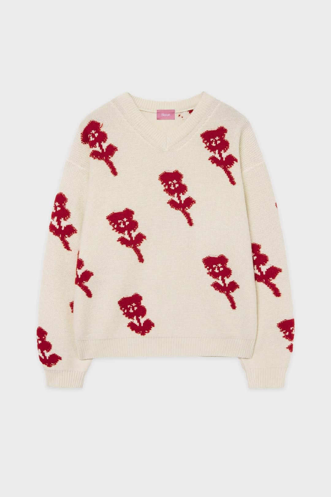 SN Flower Loose Fit Knit (Ivory)