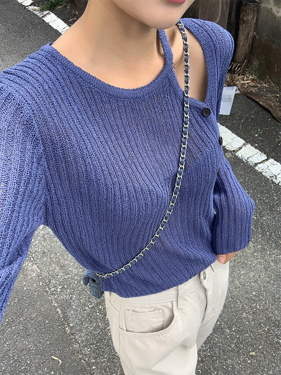 [S/S]주드 트임 버튼 니트(3color)