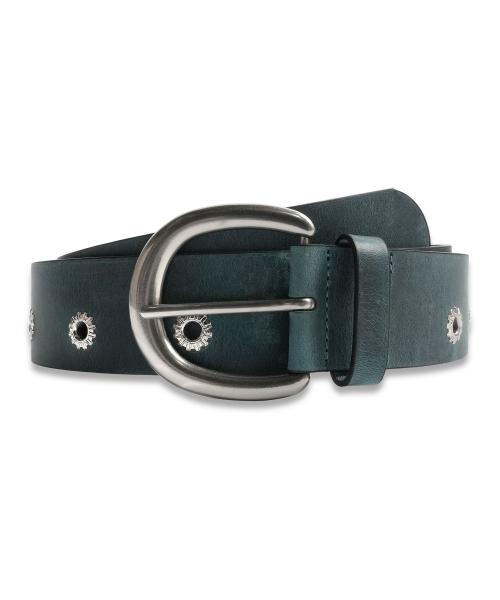 Wide Vintage Eyelet Belt in Dark Navy