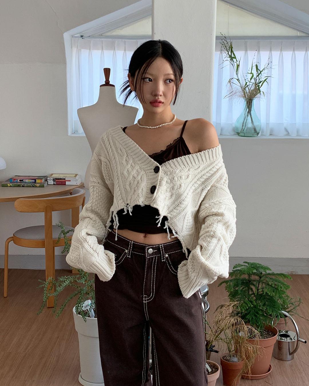 [당일출고] Cookie grunge wool cardigan