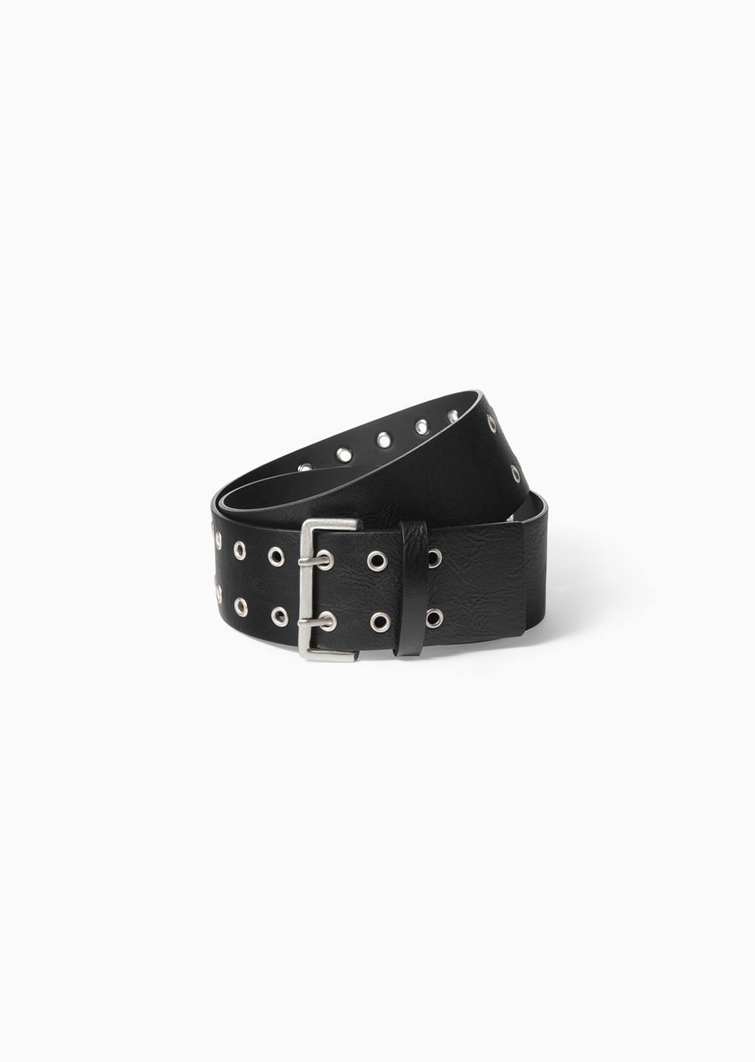 EYELET WIDE BELT BLACK