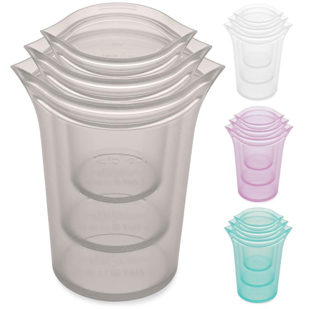 집탑 컵 실리콘백 지퍼백 3개세트 Ziptop