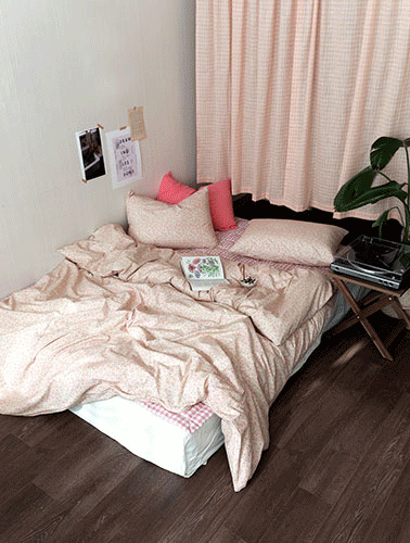 [HIGH-TEEN]튈르리무드 핑크플라워 자체제작 이불커버세트