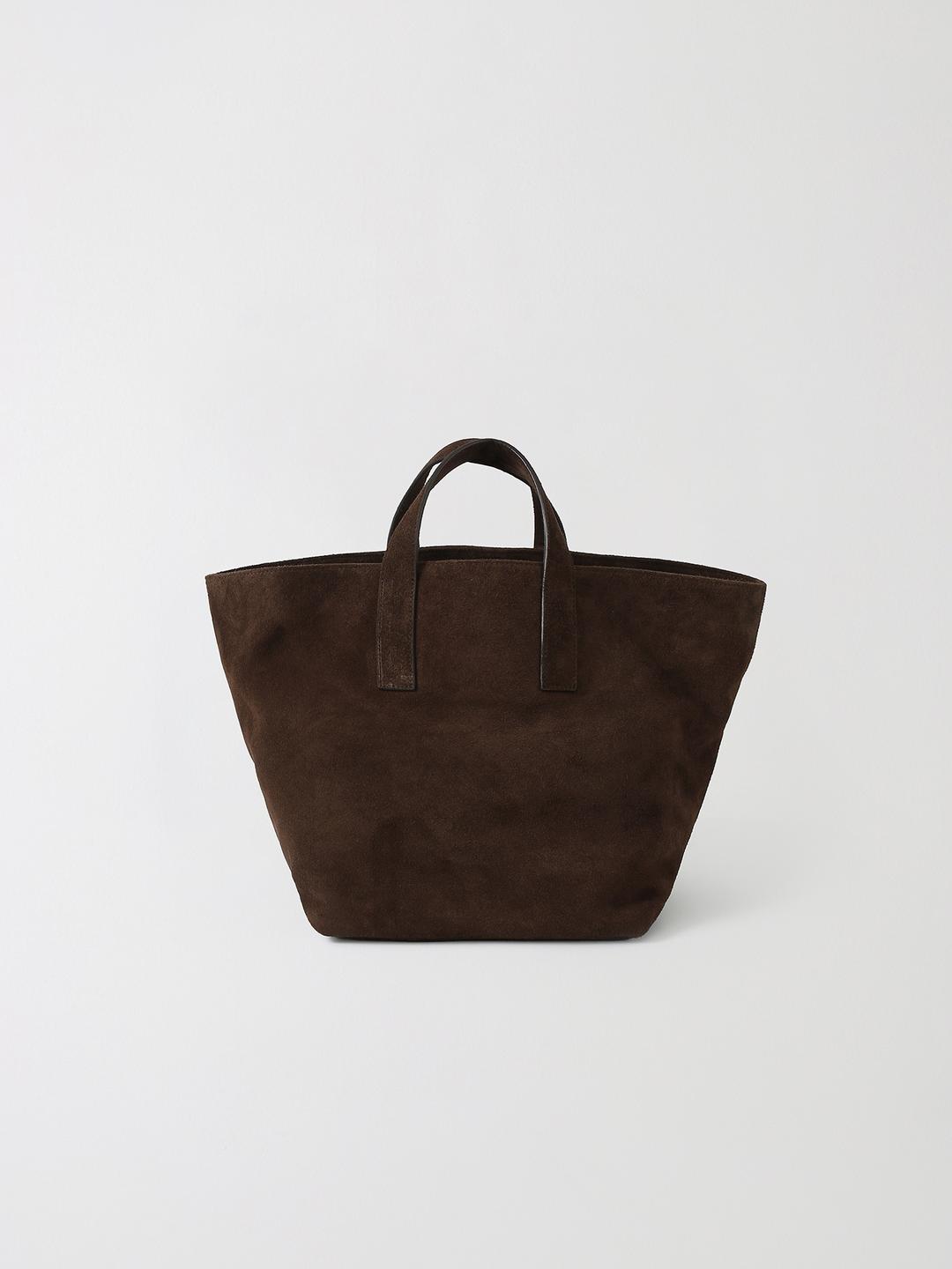 Suede Tote Bag - Dark Brown