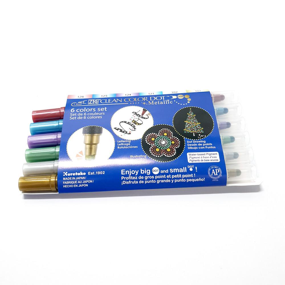 지그 클린컬러 도트메탈릭 6컬러 세트 zig clean color dot metallic