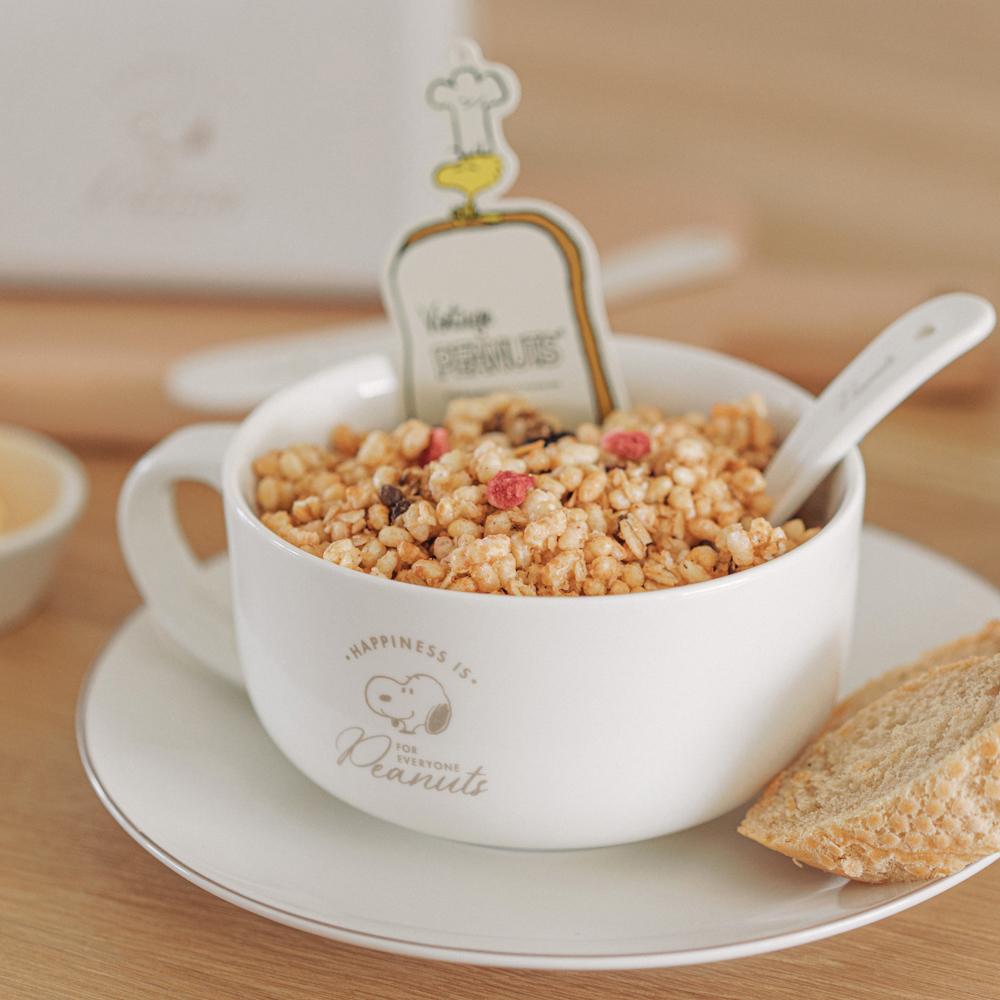 [홈카페/집들이선물] "행복한 브런치타임" 스누피 브런치 세트 (접시+스푼+씨리얼볼)