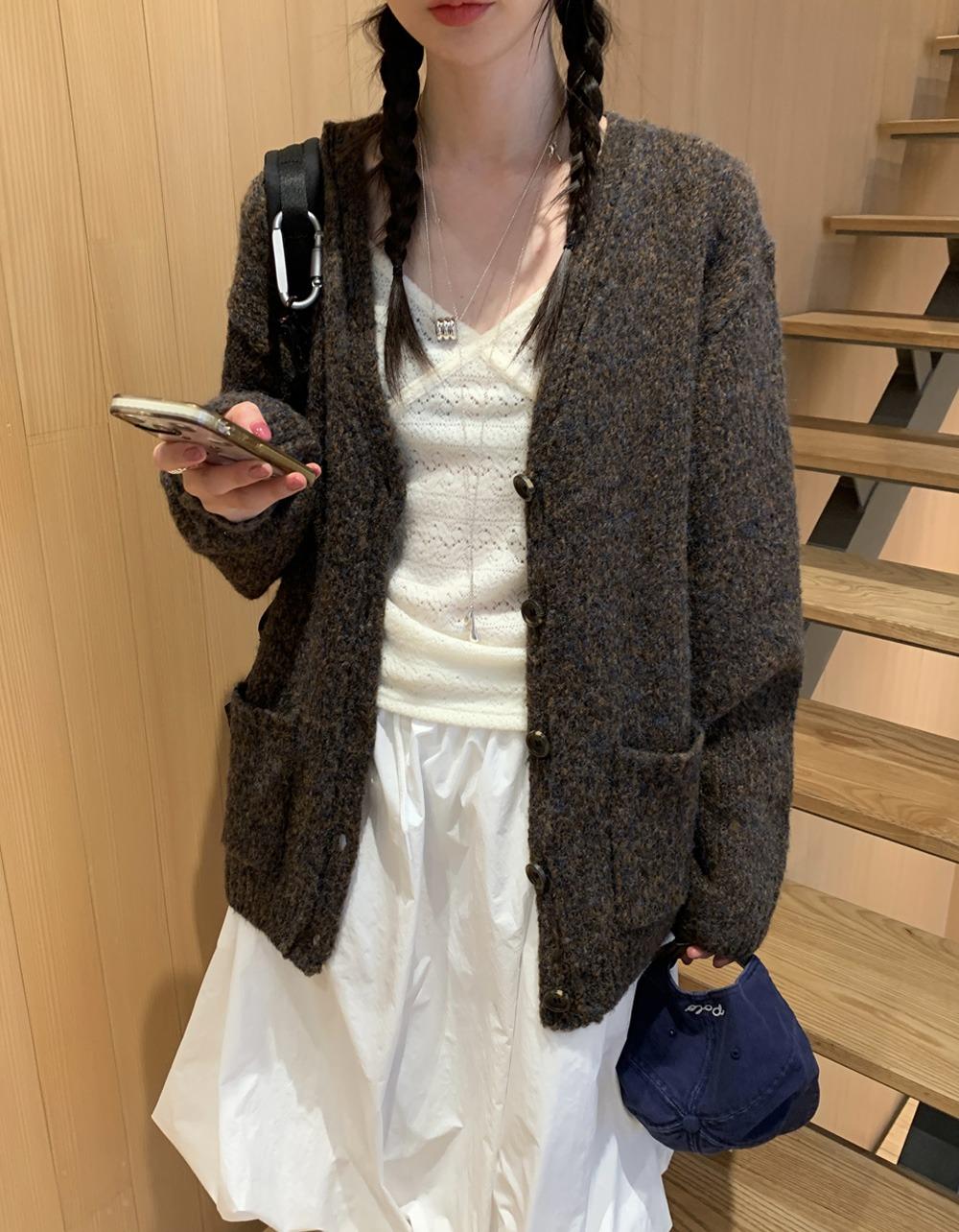 켄드 보카시 울 cardigan