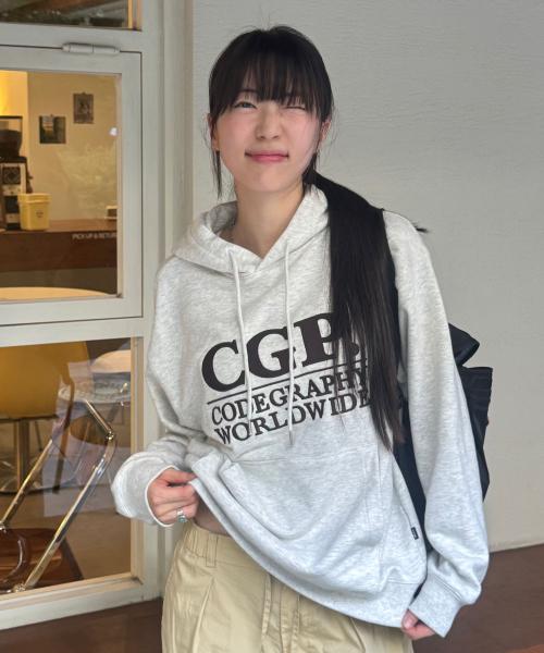 스퀘어 로고 후디_오트밀