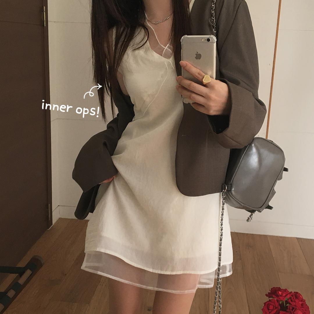 크림치즈마켓 [기획] 샤샤 쉬폰 레이어드 미니 원피스 - ops