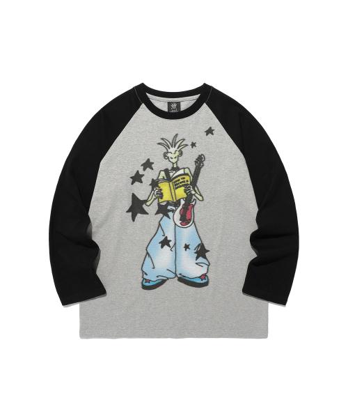 [X PUFFYBOOKCLUB] DREAM A ROCKSTAR RAGLAN LS TEE_GREY(IK2EFMT554B)