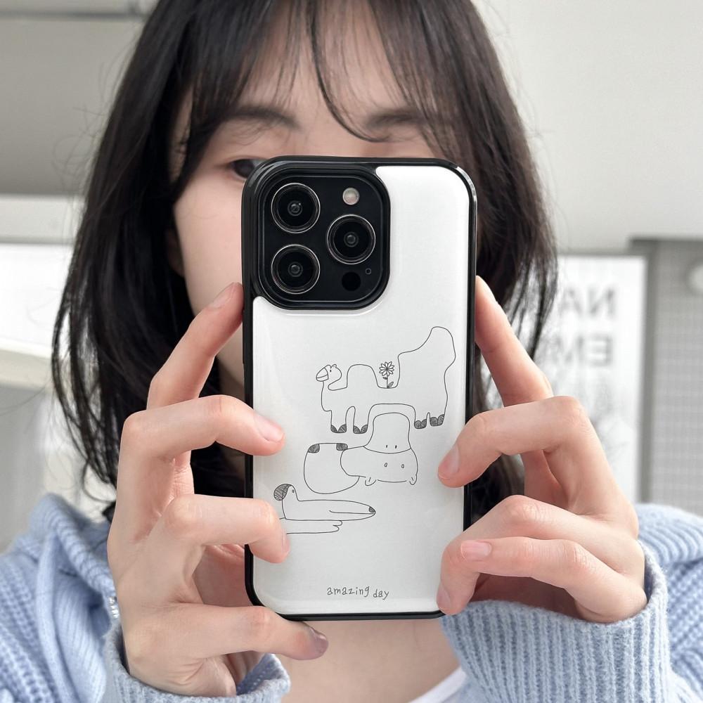 동물퍼즐 개 하마 낙타 에폭시 범퍼 케이스