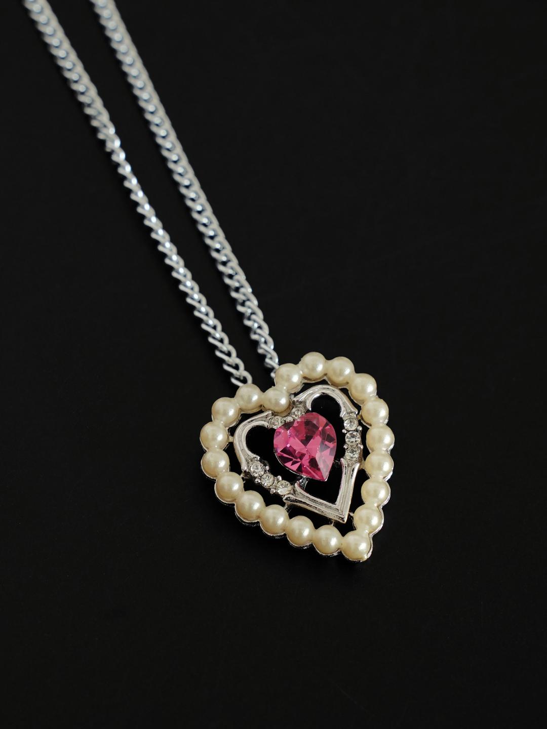[AVON] Heart Pearl Pendant Necklace