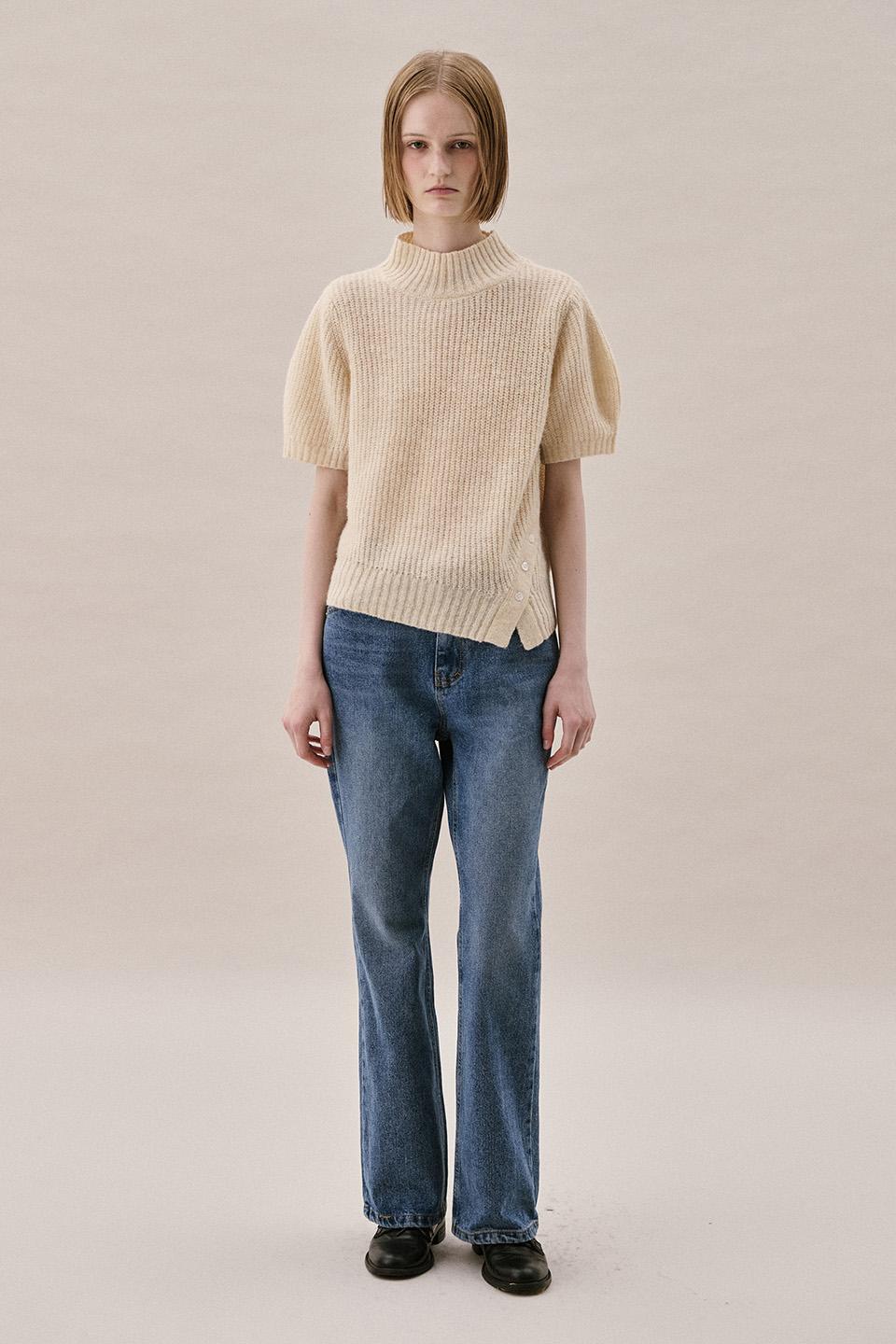 HALF SLEEVE SWEATER_LIGHT BEIGE