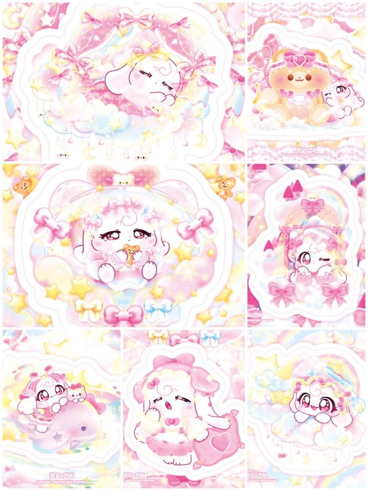 로미 꿈나라 도무송 스티커 7종 ( 랜덤박스에 들어가지 않습니다 )