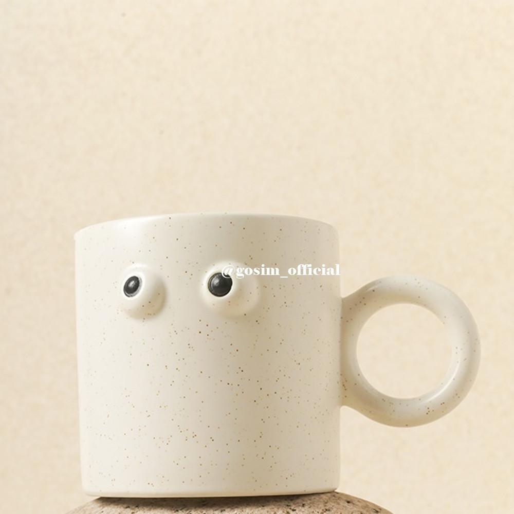 고심 귀여운 머그 컵 사무실 감성 홈카페 손잡이