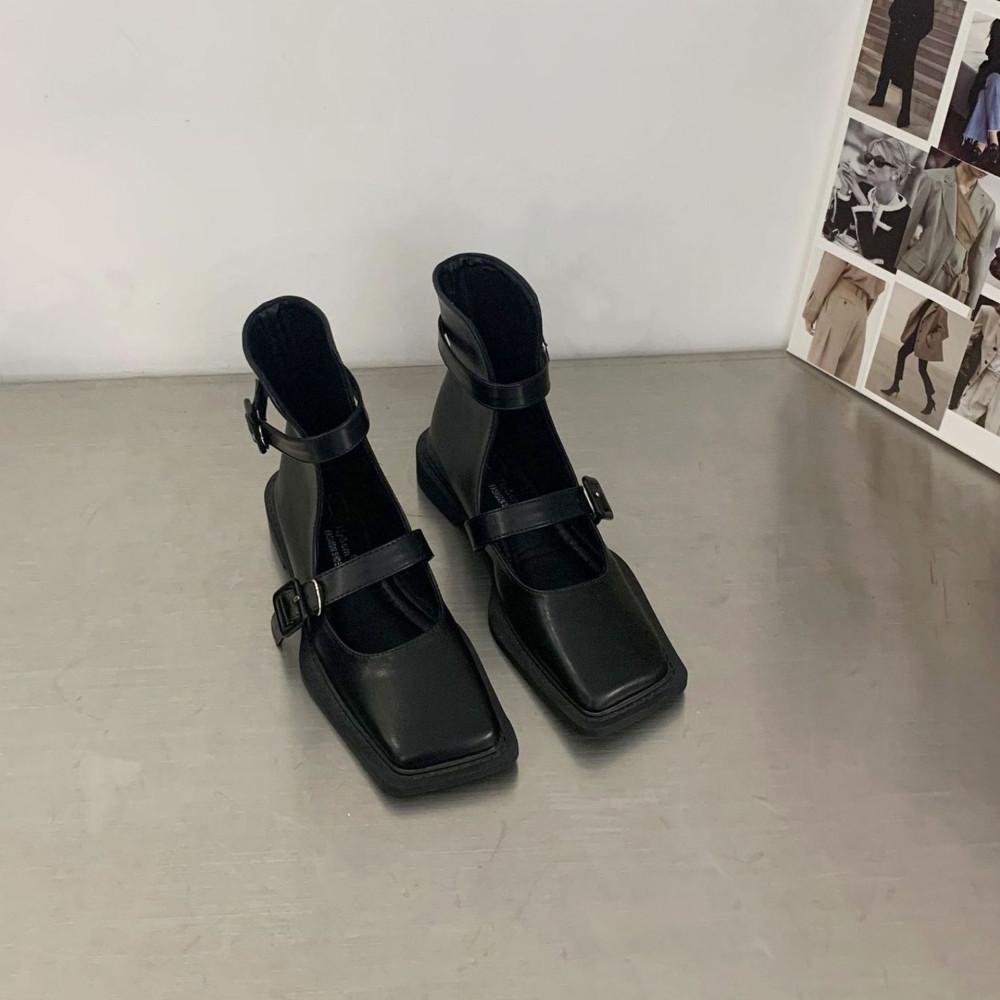 스퀘어토 메리제인 버클 여성 부츠