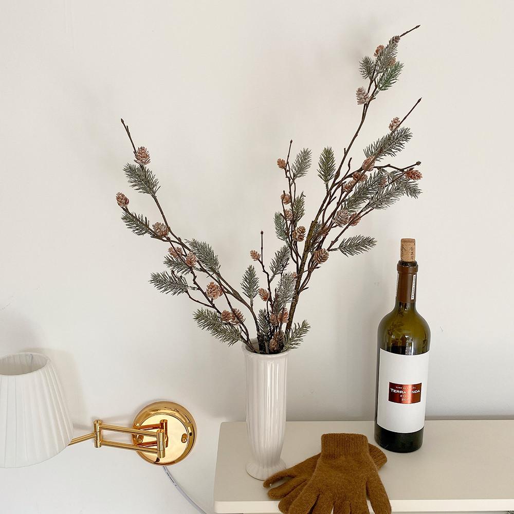 진심디자인 포레스트 솔가지 조화 2color 겨울 크리스마스 감성 인테리어 소품