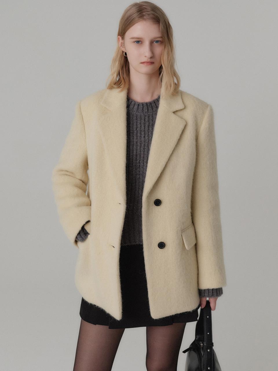 레이어 알파카 자켓_버터