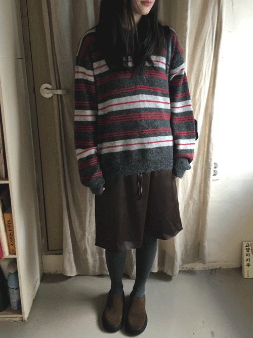 모스 새틴 미디 스커트 (3colors)