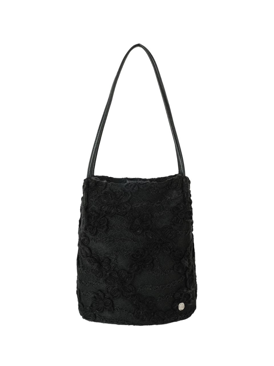 Lace cottage bag_snow flower_black