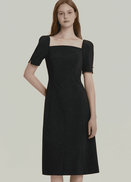 [Exclusive]스퀘어넥 페미닌 원피스