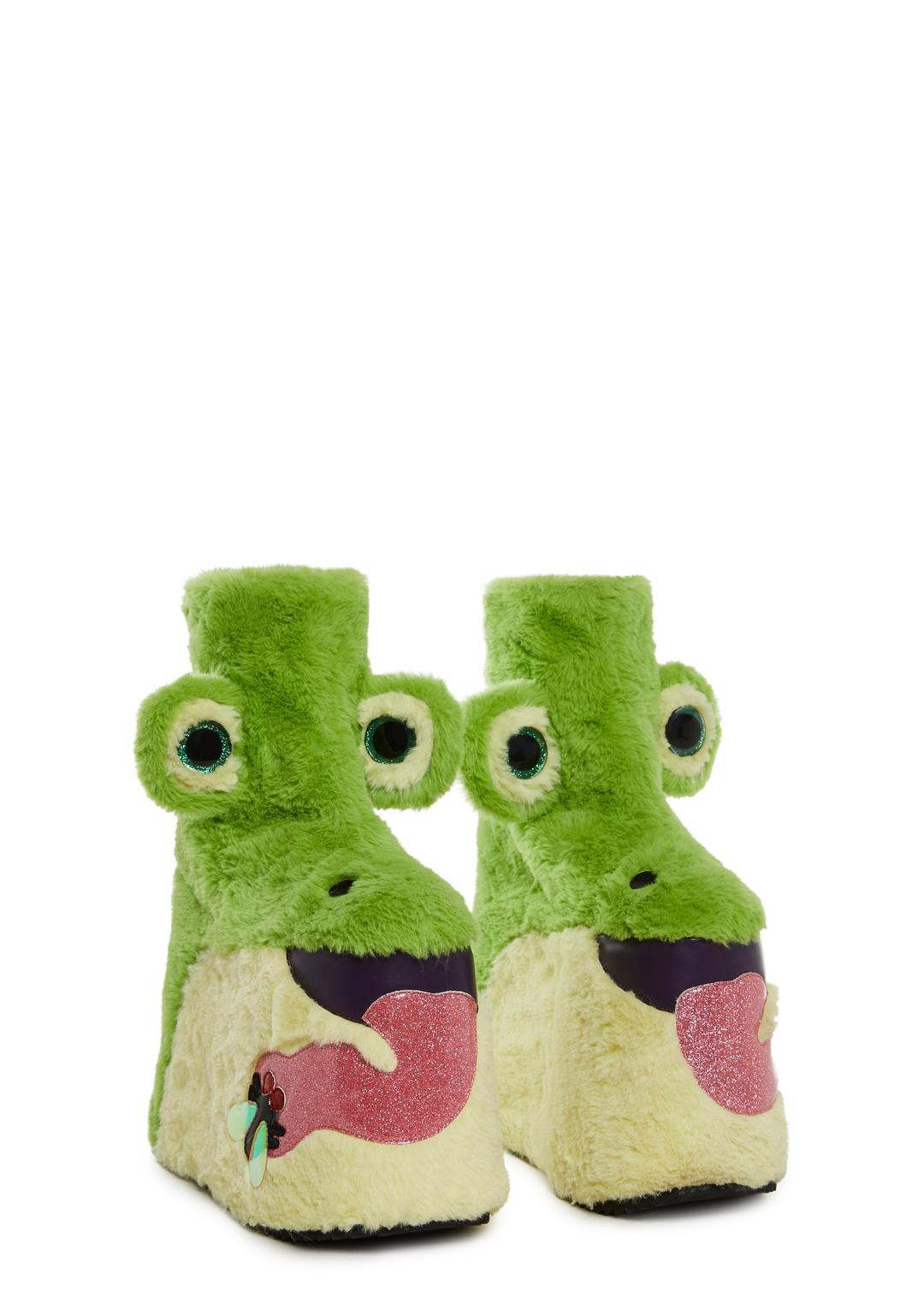 Total Wildlife Platform Booties - Green - GREEN / US 5