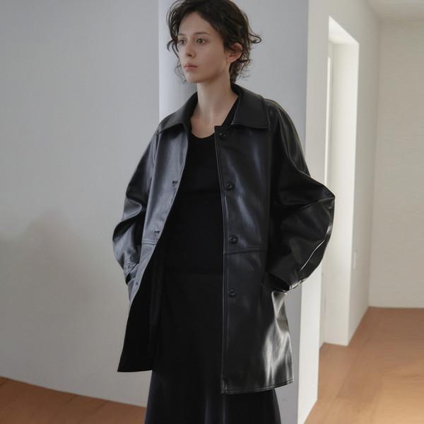 Vera Leather Half Coat_3Color