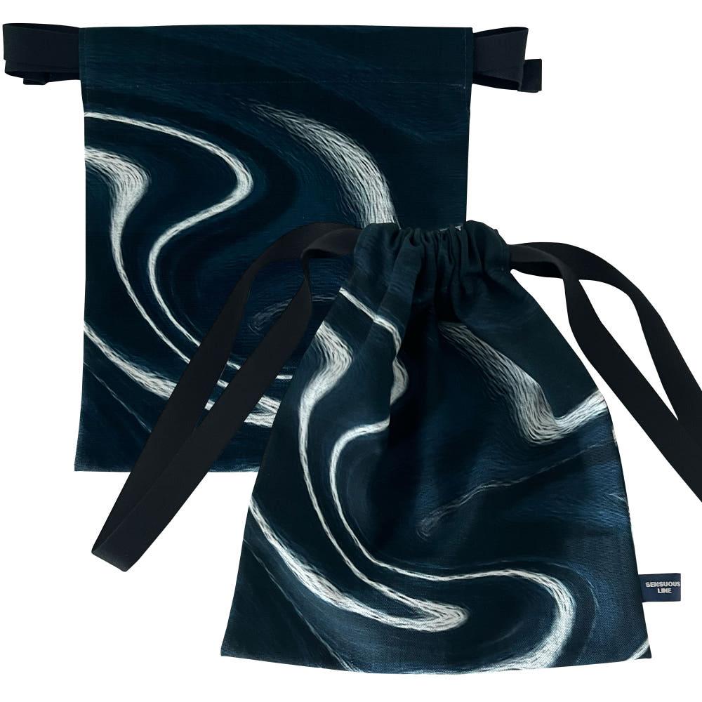 [Oxford] 마블링 스트링 파우치 Marbling String Pouch (NAVY)