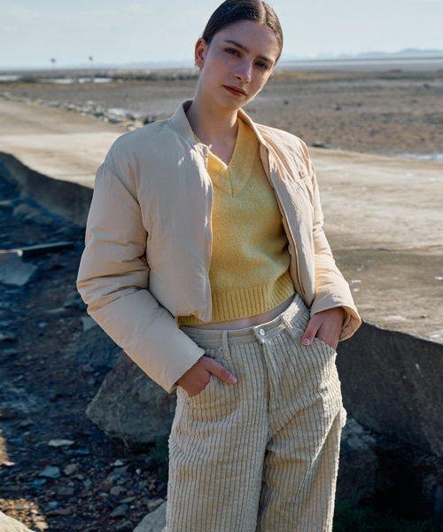 Eyring Crop Goose down_BEIGE