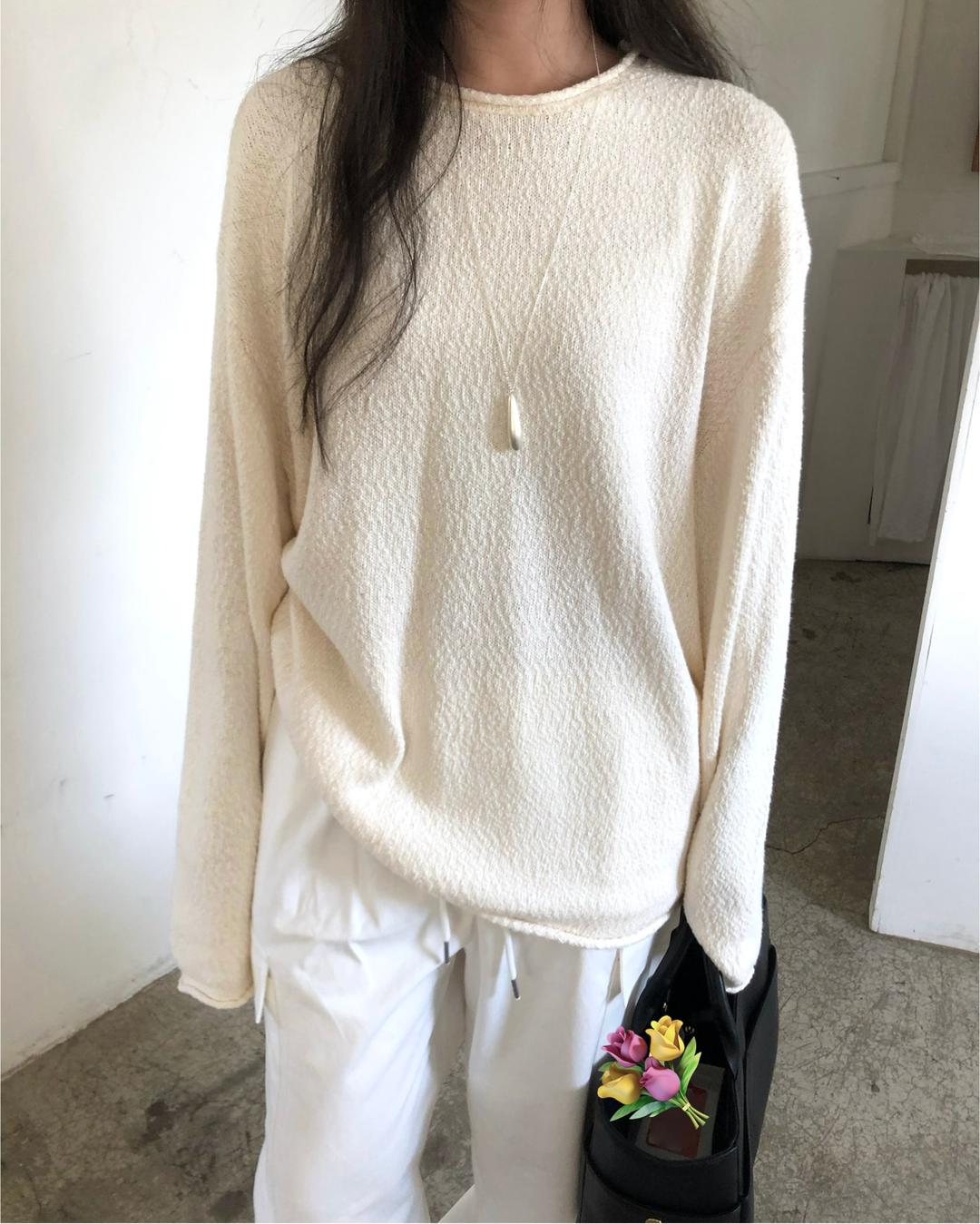 Moa cotton loose fit knit-3color