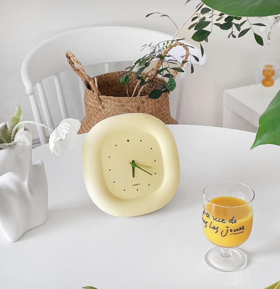 로즈소녀하우스 베이글버터 무소음 벽걸이 탁상 시계