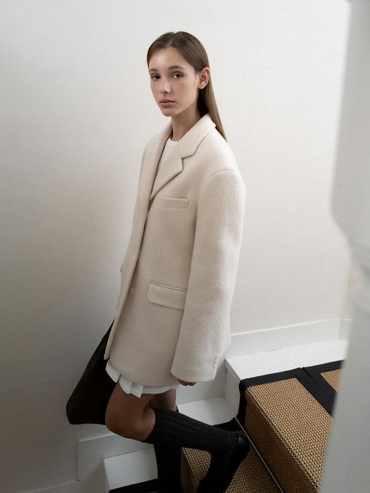 Phamee alpaca blazer half coat (3 color)