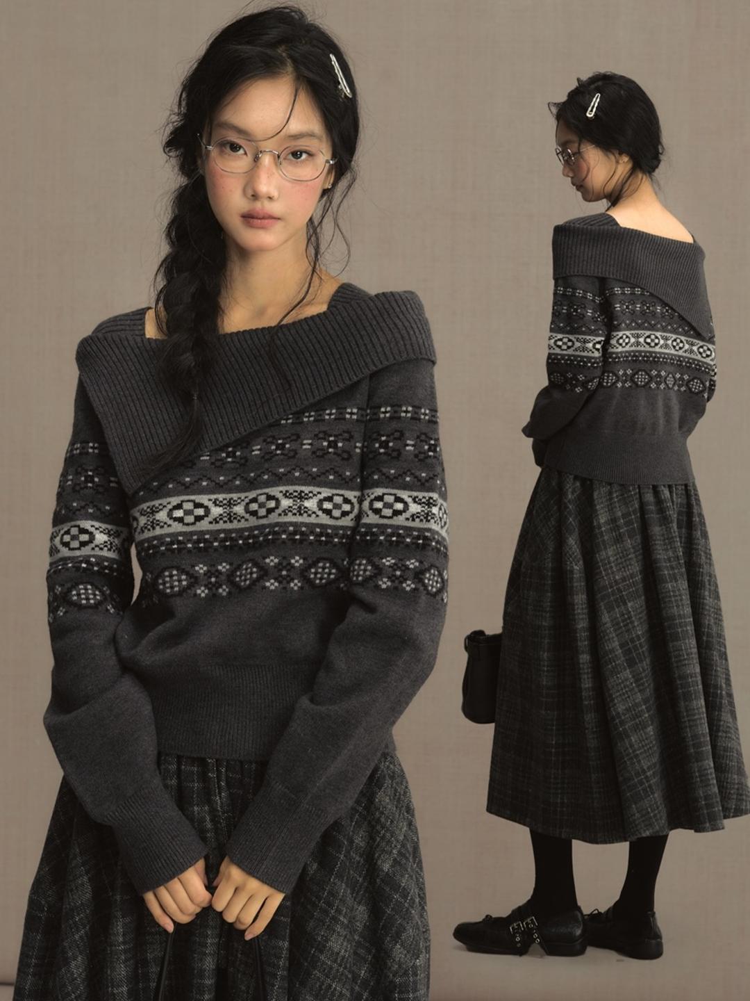 LOLOL Nordic Winter Solstice Jacquard Sweater (2color)
