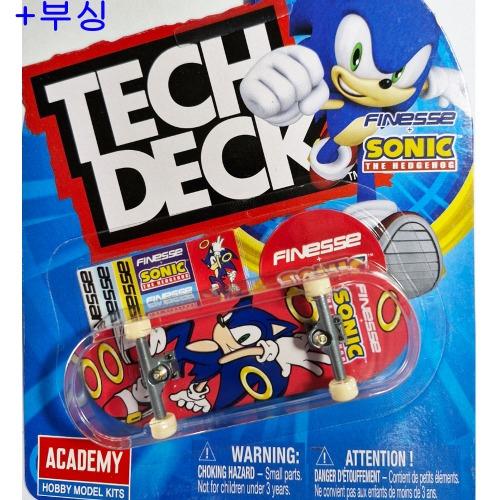 [Tech deck] TD-96S088 텍덱 핑거보드 와이드(32mm) 세트 Finesse Sonic_red-blue_2 + 부싱 / Tech deck fingerboard 96mm set