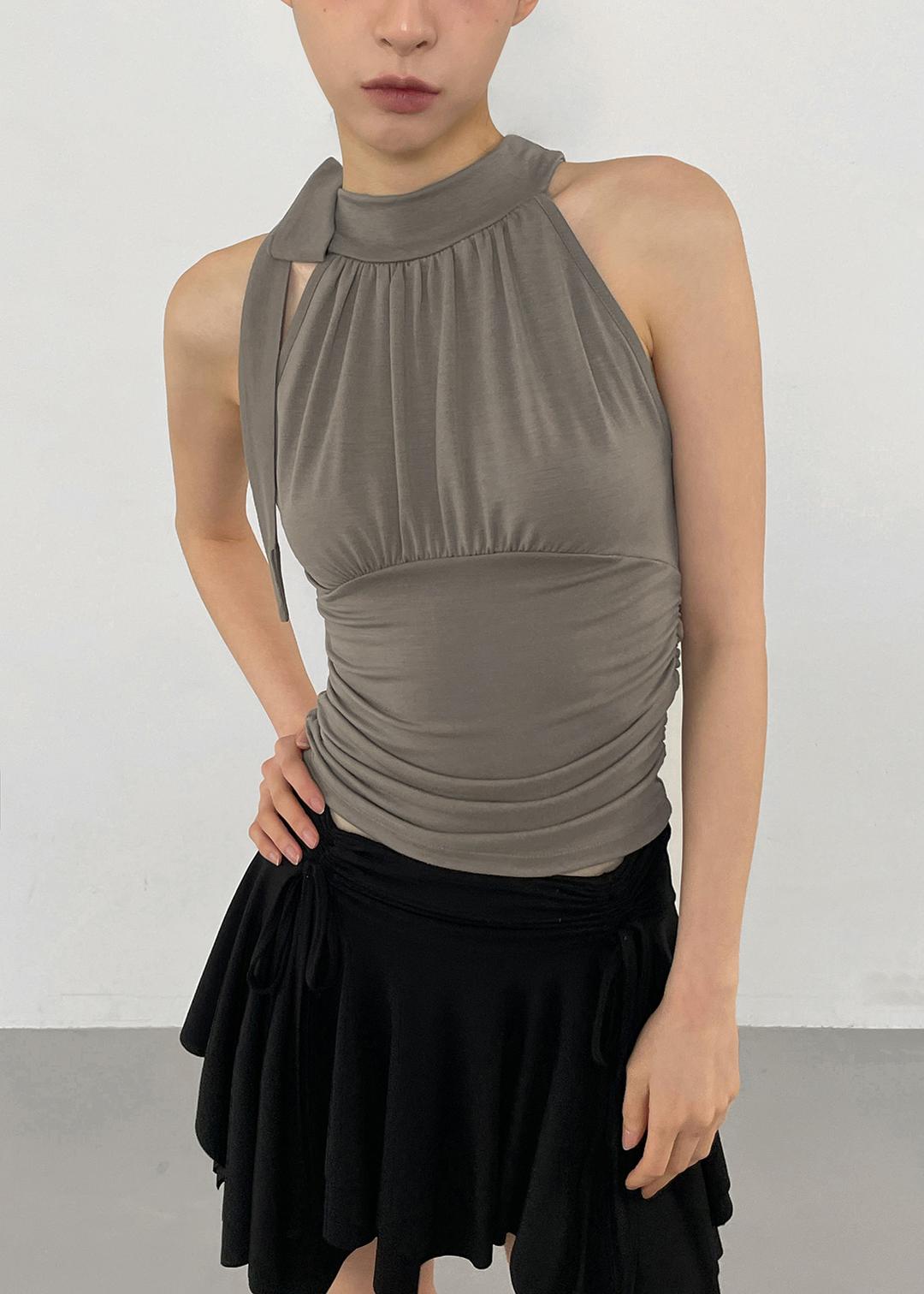 쿵넷 셔링 스트랩 홀터넥 나시