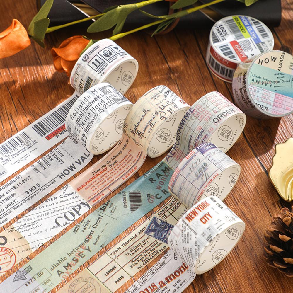 빈티지 다꾸 마스킹테이프 6종 레트로 감성 다꾸 영문 레터링 마테