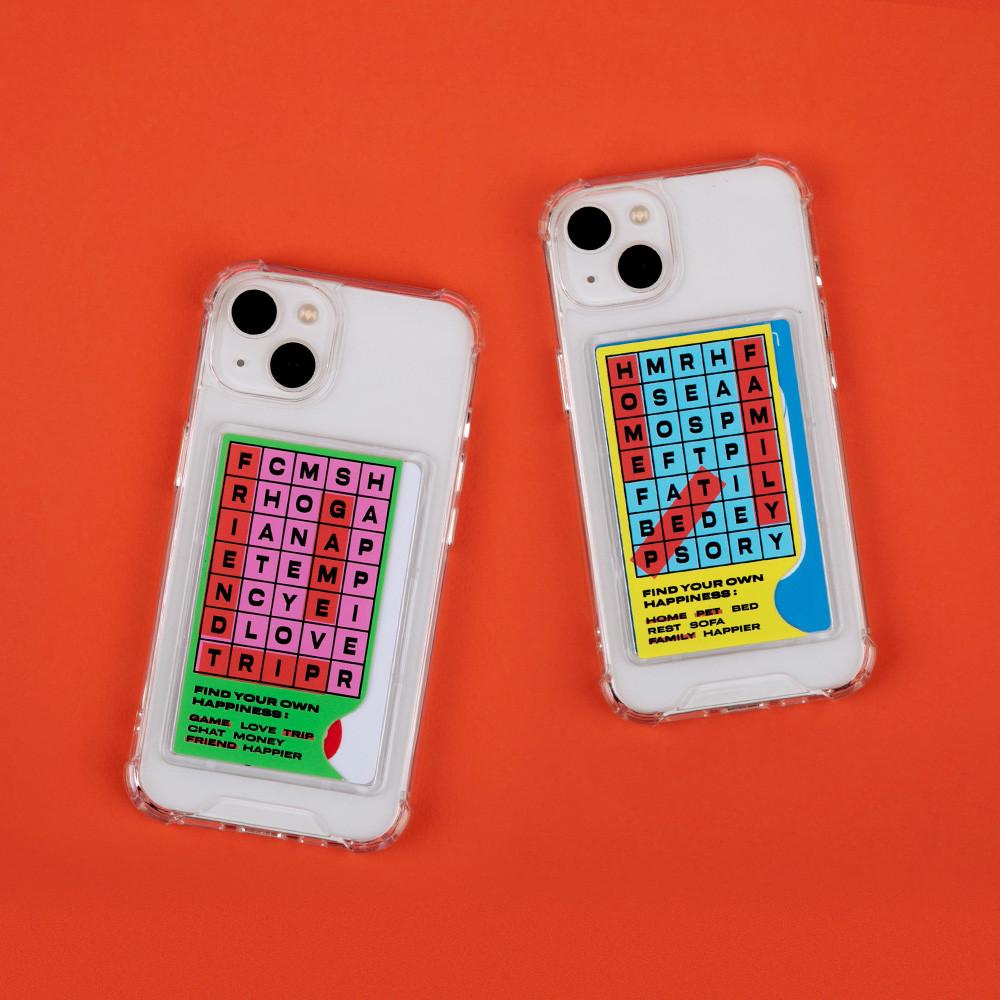 [카드수납] 행복퍼즐 아이폰 카드 포켓 폰케이스