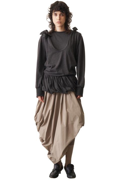 Layered Scoop Twist Dress, Smudge