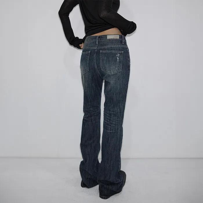 Dobby Washed Bootcut Jeans (deep blue)