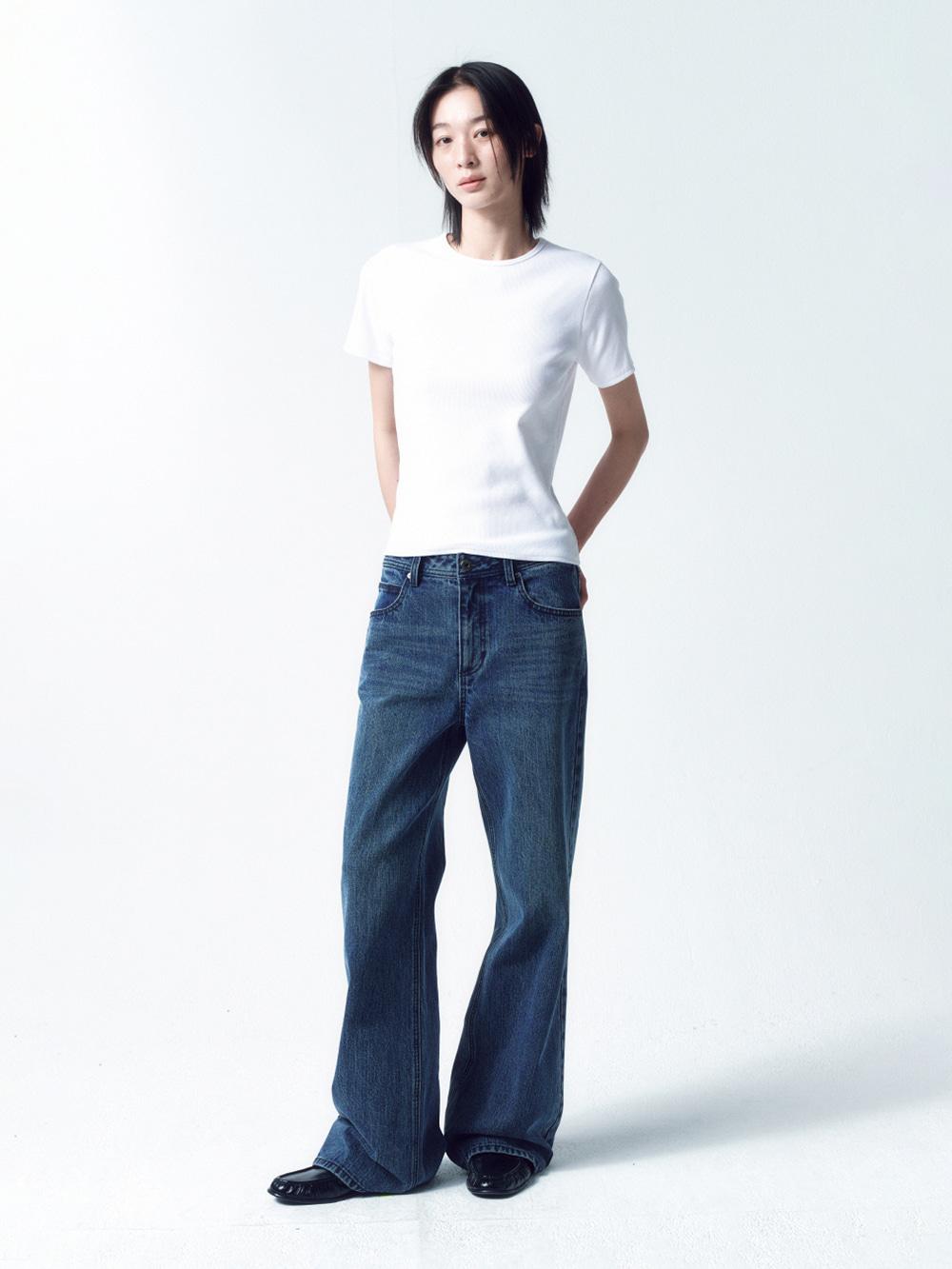 브로큰 트윌 스트레이트 진 DEEP BLUE