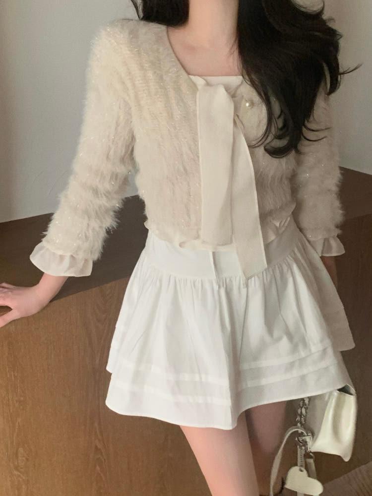 울 브러쉬 펄 가디건 (1color)