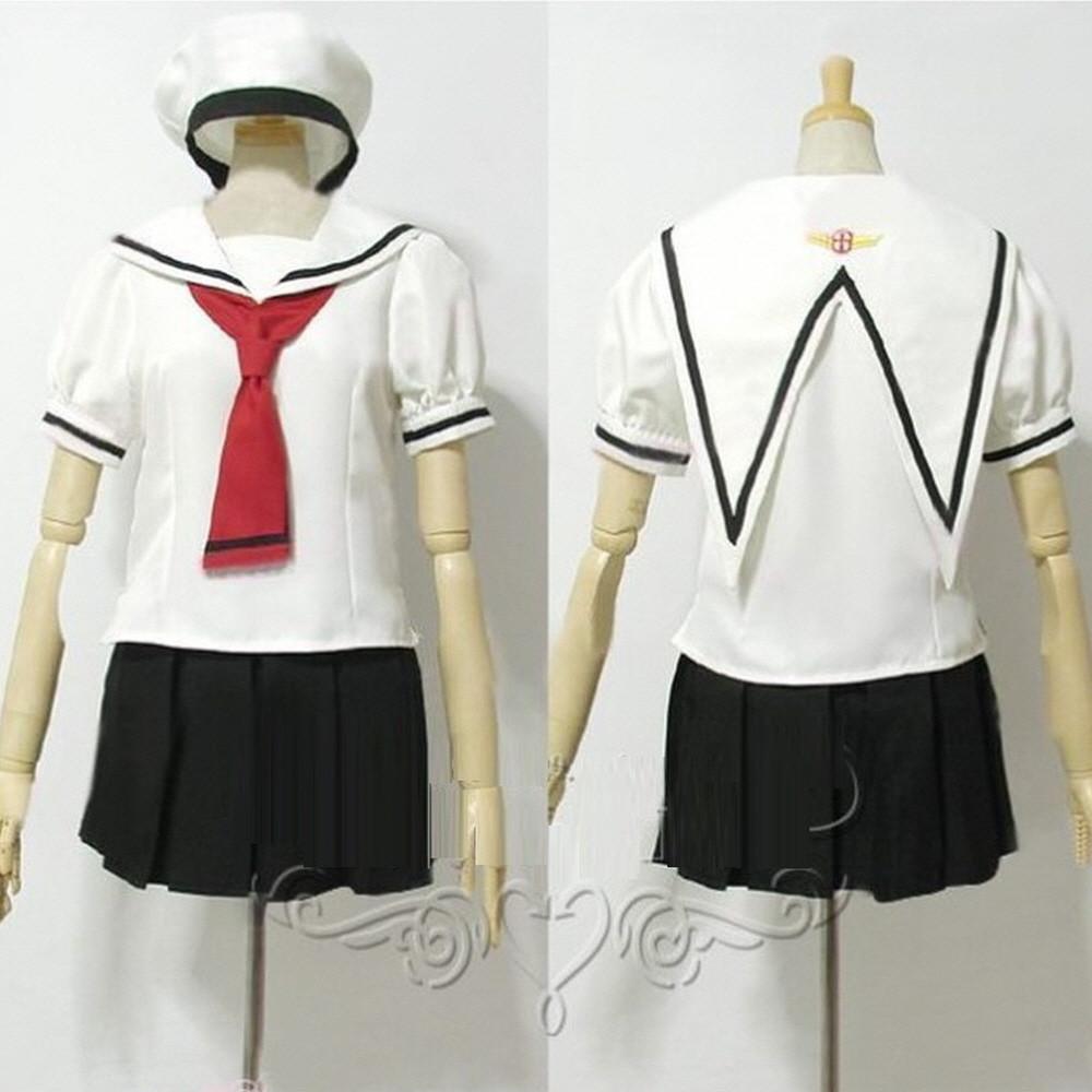 카드캡터 체리 코스프레 초등부 교복 하복 코스프레 의상 풀 세트