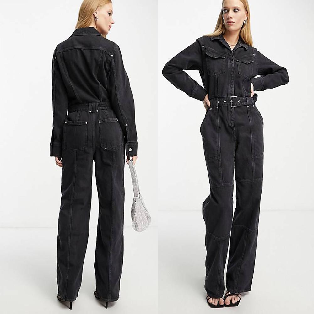 앤아더스토리즈 워시블랙 데님 점프슈트 : 클래시 에드