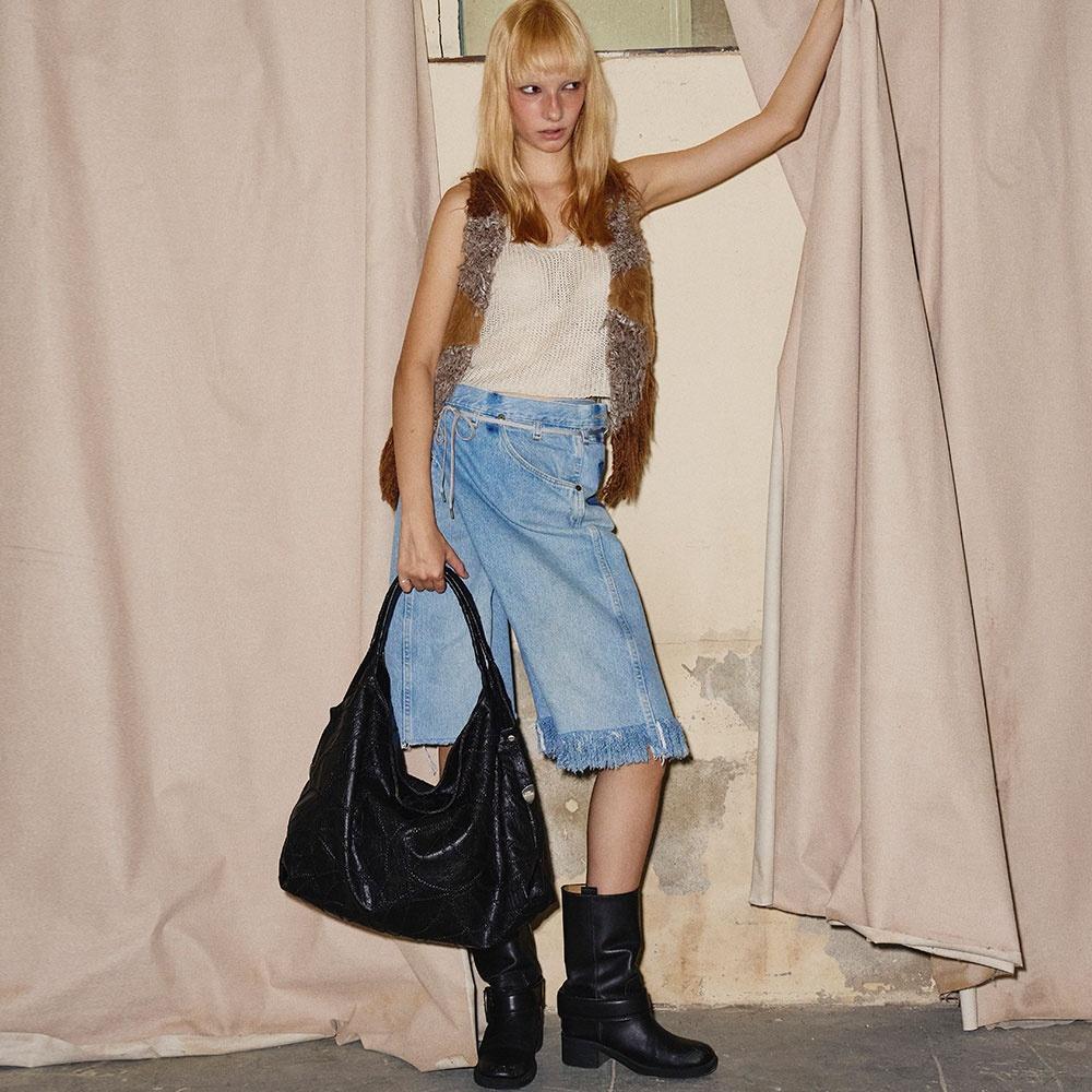CACTUS HOBO BAG [Black]